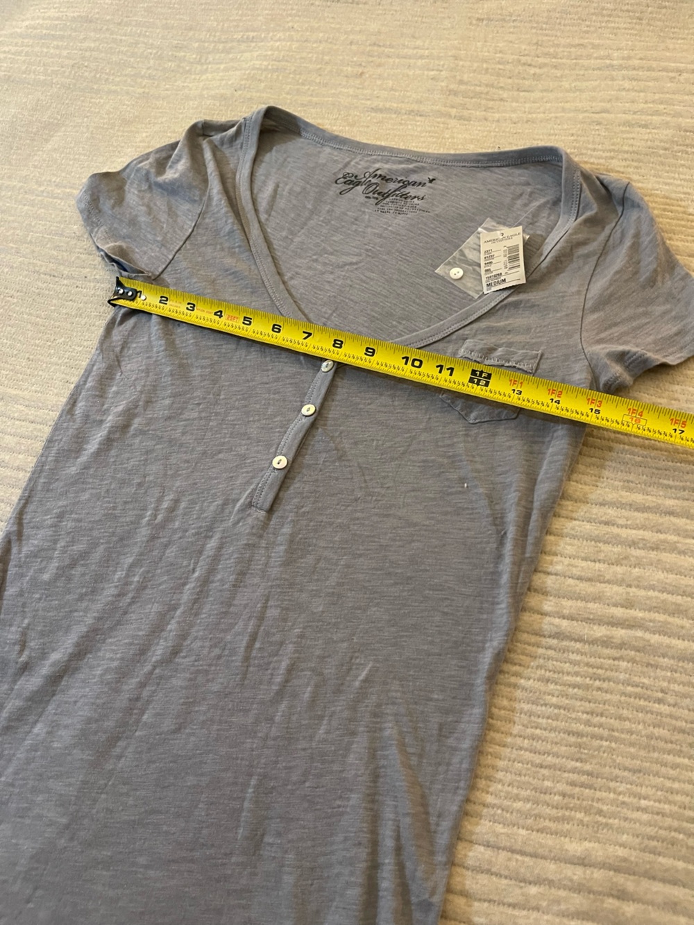 NWT American Eagle Outfitters henley top grey medium - Picture 4 of 7